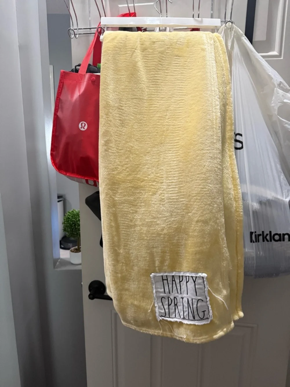 Happy Spring Yellow Rae Dunn Throw - Picture 2 of 2